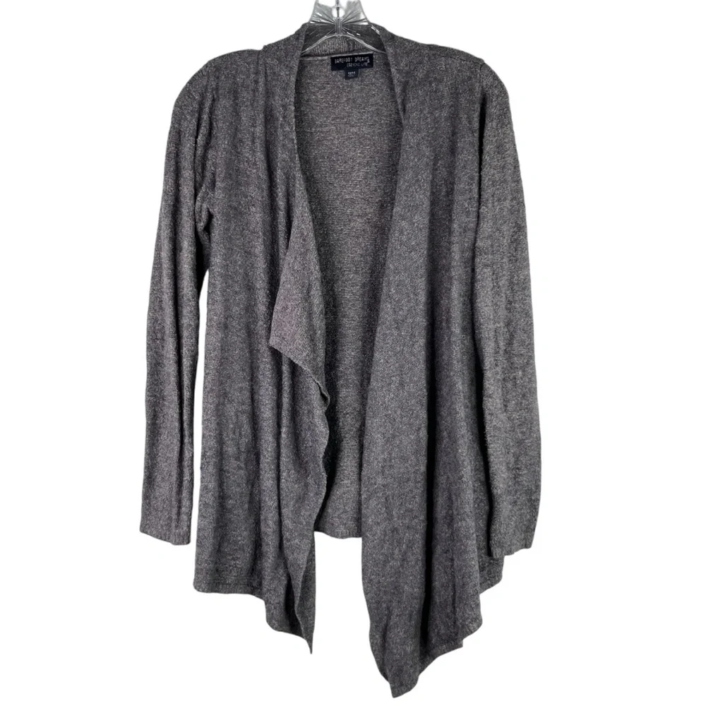 Barefoot Dreams Cozy Chic Lite Cardigan Girls 12/14 Blue Gray Open Front Soft